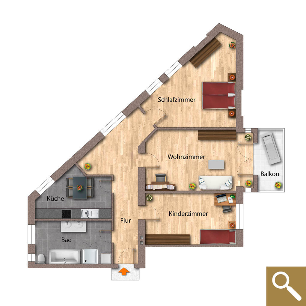 Grundriss Wohnung 2