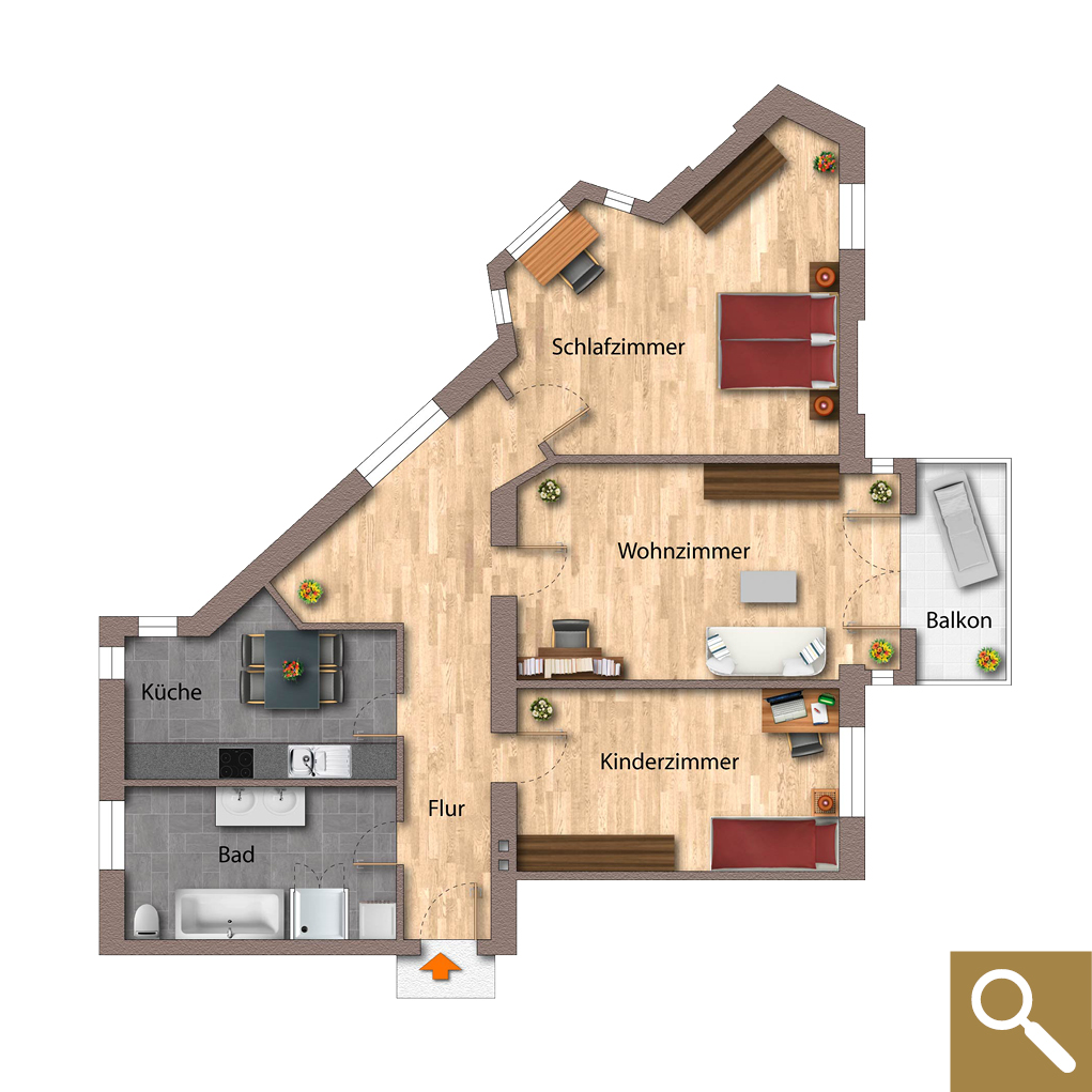 Grundriss Wohnung 4