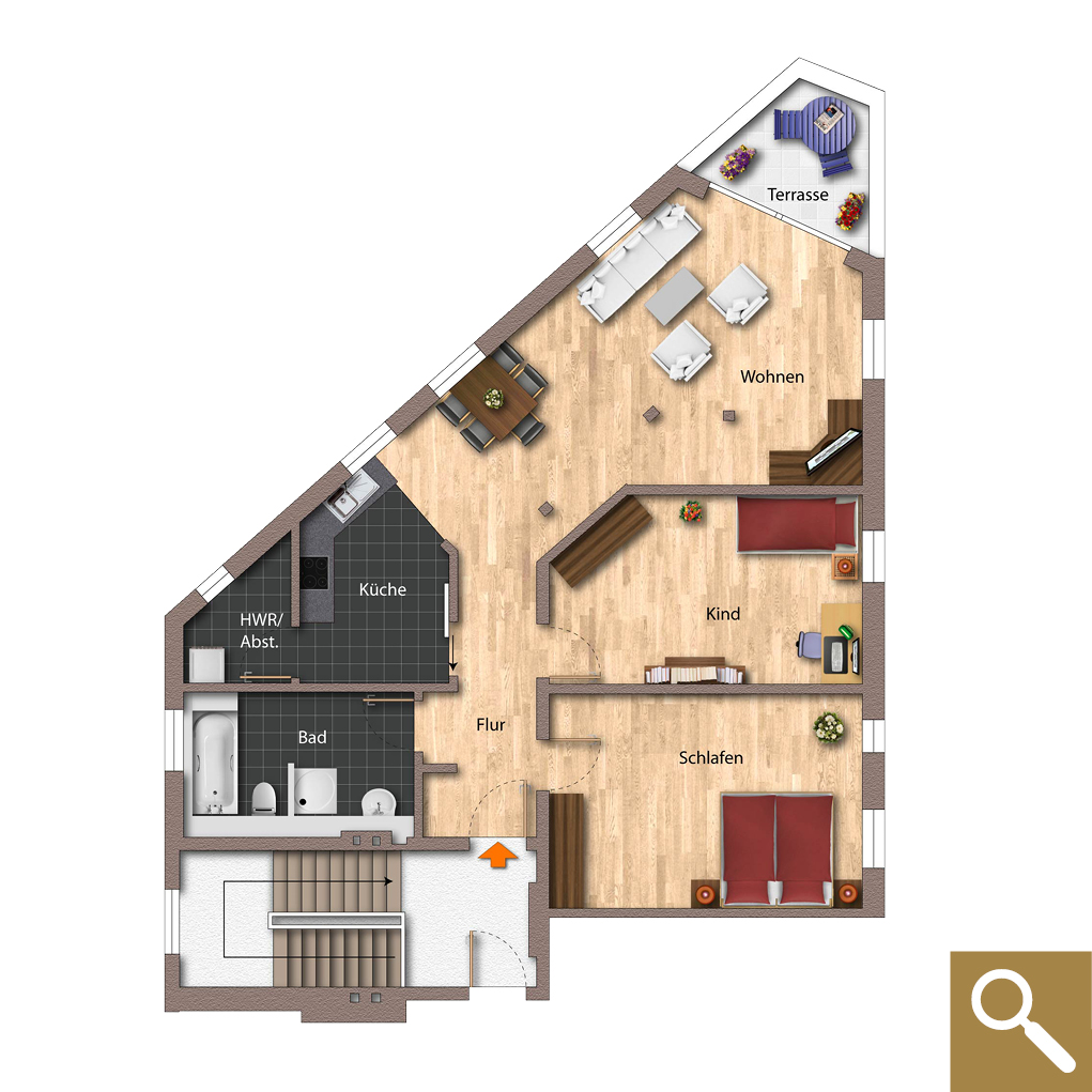 Grundriss Wohnung 8